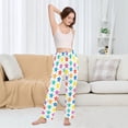thumbnail image 4 of Dailycode Women's Pajama Pants Wide Leg Lounge Pj Bottoms With Pockets Colorful Shining Stars, 4 of 7