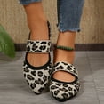 thumbnail image 2 of Women's Knit Ballet Flats Dress Shoes Fashion Casual Leopard Pointed Toe Slip on Loafers Walking Shoes Fall, 2 of 6