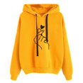 thumbnail image 1 of Moda mujer sudadera con capucha corazón dedo patrón de manga larga informal suelta sudadera Carevas Sudadera, 1 of 5