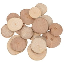 WHAMVOX 18pcs Unfinished Wood Round Slices 5-8cm Natural Rustic Wooden Cutout Wood Pieces Tag Wooden Craft DIY Projects for DIY Craft Wedding Centerpiece