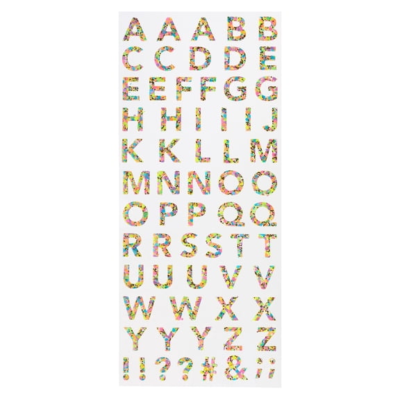 Recollections Bright Confetti Alphabet Stickers, 12 Pack