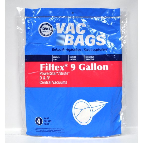 DVC Filtex 9 Gallon PowerStar and D and R Central Vacuum Bags