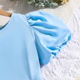 thumbnail image 4 of RXIRUCGD 2025 Vêtements d'Été pour Enfants Robe à Manches Courtes à Taille Cintrée Couleur Unie, 4 of 7