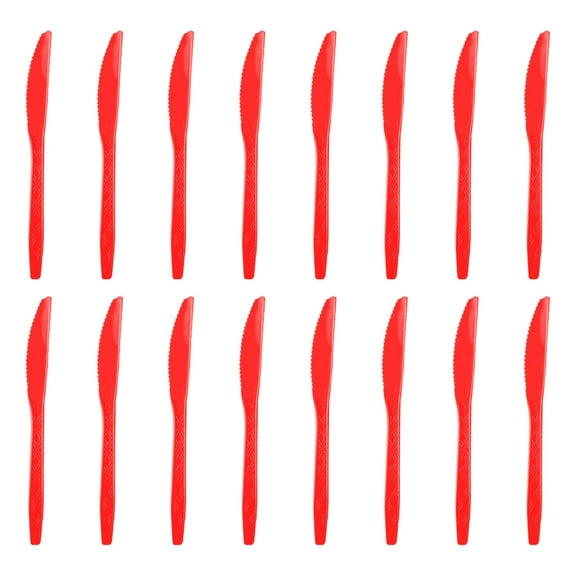 Burgundy Knives, Christmas Red Plastic Knives, 6.7 in Solid Knife, Dessert Bread Salad Fruit Knives, Luncheon Tableware, Dinner Knife, Disposable Cutlery, Heavy Duty, Party Supplies, BBQ Picnic Favor