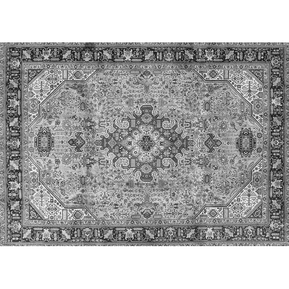 Ahgly Company Indoor Rectangle Medallion Gray Traditional Area Rugs, 5' x 7'