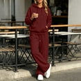 thumbnail image 5 of ShomPort Sweatsuit for Women Fall 2 Piece Outfits Long Sleeve Hoodie Sweatshirts and Wide Leg Joggers Tracksuit Sets, 5 of 6