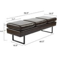 thumbnail image 3 of OmySalon Waiting Room Bench Seating, Salon Reception Chairs 3 Seats Upholstered, 59.5''Heavy Duty Guest Lobby Chairs, Faux Leather Settee, Office Beauty Barbershop Furniture, 3 of 8