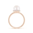 thumbnail image 2 of ANGARA Japanese Akoya Cultured Pearl Twisted Rope Shank Ring in 14K Rose Gold for Women | June Birthstone, Birthday, Anniversary, Jewelry Gift for Women | Pearl Ring, 2 of 11