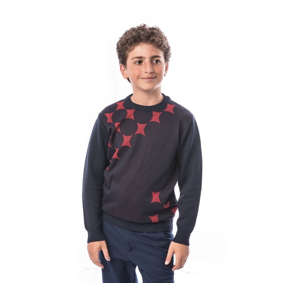 Elie Balleh Navy Diamond Design Boys Sweater