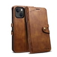 thumbnail image 3 of Vintage Wallet Case for iPhone 15 Designed with Card Slots Cash Holder Retro Button Flip Cover, Luxury PU Leather Kickstand Soft Silicone Shockproof Case for iPhone 15, Brown, 3 of 4