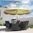 thumbnail image 3 of Outsunny 9FT Patio Umbrella, UPF 50+ Outdoor Market Umbrella with 8 Ribs, Vented Outdoor Table Umbrella for Deck, Backyard and Lawn, Cream White, 3 of 9