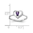 thumbnail image 3 of Solid 14k White Gold 5x3mm Pear Amethyst Purple February Gemstone VS Diamond Engagement Ring Size 6.5, 3 of 6