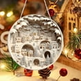 thumbnail image 3 of Round Acrylic Christmas Decorations Reindeer Hanging Sign Festive Wall Decorations, 3 of 6