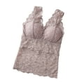 thumbnail image 2 of Rvasteizo Women Solid V Neck Lace Bandeau Tank Tops with Padded Chest Sleeveless Tee, 2 of 4