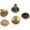thumbnail image 2 of ZOUSSIQI 100 Ensembles 8mm x 8mm Rivets Ronds Doubles Rivets Rapides Boutons Clous Punk Réparation de Pointes Décoration Artisanale (8mm x 8mm, bronze) CA919-47141, 2 of 8