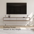thumbnail image 4 of POVISON 94" Floating TV Stand for 80 Inch TV, Fully Assembled Modern Wall Mounted Entertainment Center with 4 Large Drawers, Extra Wide Media Console – Walnut & White, 4 of 12