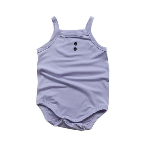 

NIUREDLTD Baby Girls Boys Cotton Summer Solid Sleeveless Romper Bodysuit Clothes Size 66