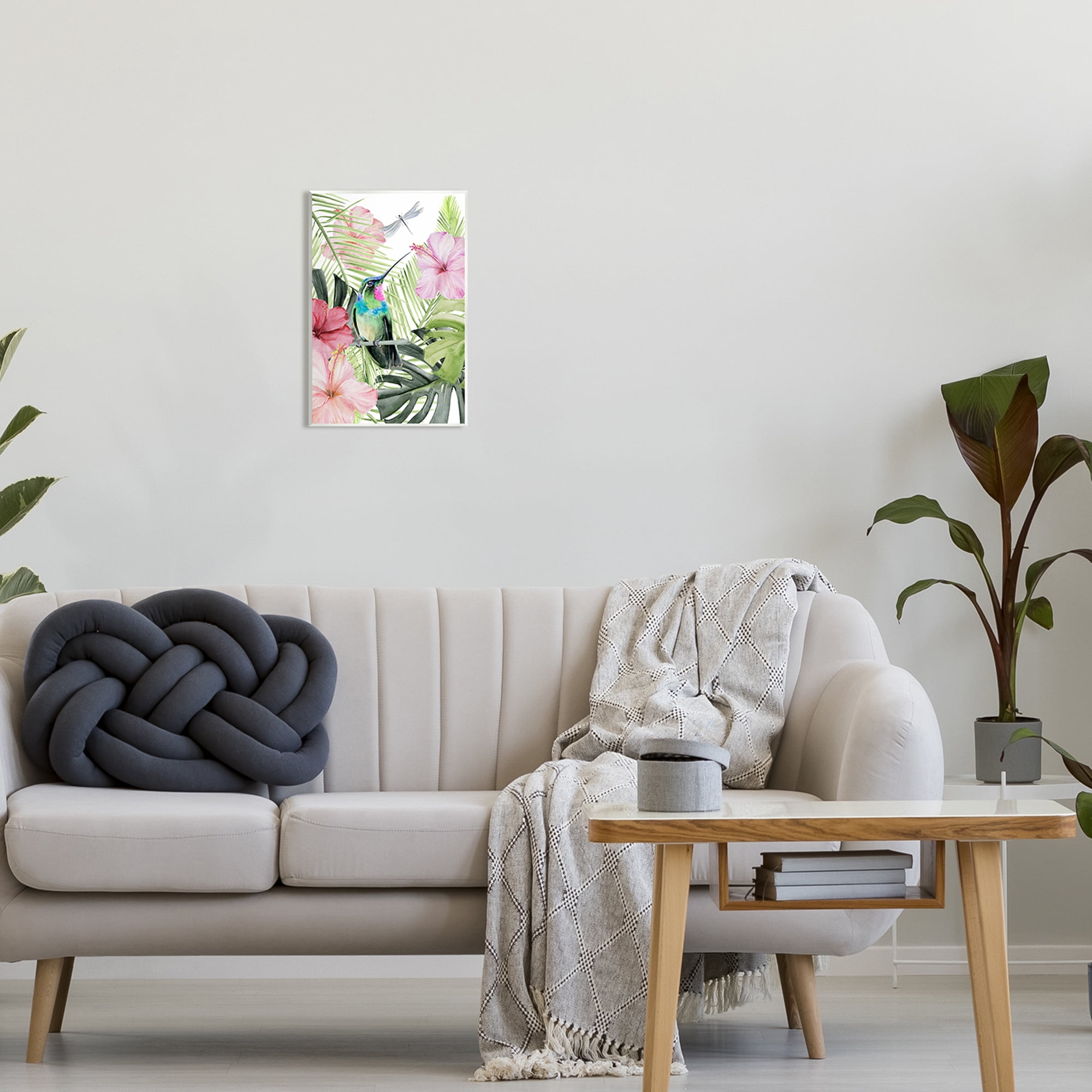 Stupell Industries Hummingbird Tropical Hibiscus Animals & Insects Painting Unframed Art Print Wall Art