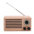 thumbnail image 4 of Mini altavoz retro con Bluetooth, graves, audio, estéreo, subwoofer, radio FM, compatible con AUX, USB, llamada manos libres (color arce), 4 of 5