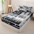 thumbnail image 3 of Manfei Animal Deer Bear Zipper Twin Comforter Sets with Fitted Sheet and 2 Pillowcases,Happy Camping Zipper Bedding Set,Gray Navy,Reversible, 3 of 7