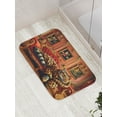 thumbnail image 3 of Ambesonne Cat Bath Mat, Royal Kitty in Leopard Coat, 30.2" x 20", Marigold Salmon, 3 of 3