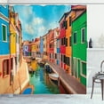 thumbnail image 1 of Ambesonne Venice Shower Curtain, Colorful Buildings Boats, 69"Wx75"L, Multicolor, 1 of 3