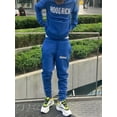 thumbnail image 1 of LovelyWholesale Long Sleeve Hooded Collar Letter Print Kangaroo Pocket Men's Tracksuit Set, 1 of 3