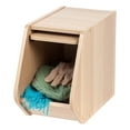 thumbnail image 5 of IRIS USA Boîte de Rangement Modulaire en Bois avec Porte, Étroite, Brun Clair, 5 of 5