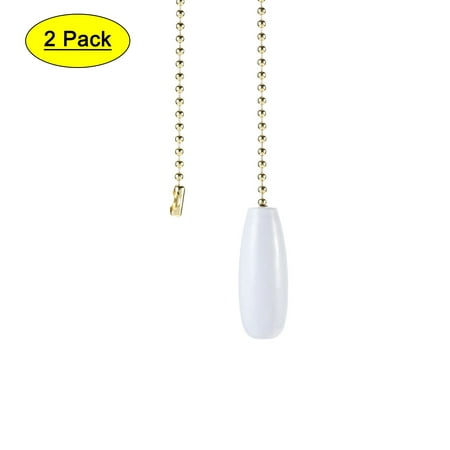 

Uxcell Wooden Pendant 12 inch Gold Tone Pull Chain for Lighting Fans White 2 Pack
