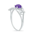 thumbnail image 2 of SZUL Women's Genuine Amethyst and Diamond Heart Shaped MOM Ring in 10K White Gold, 2 of 6