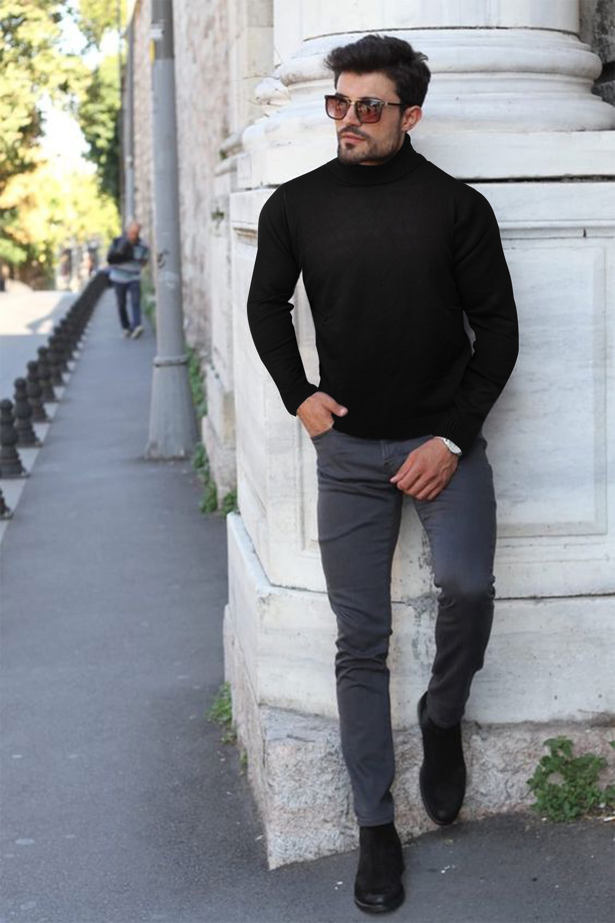 sweater black turtleneck mens