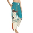 thumbnail image 3 of Cauagu Colorful Greek Windmills Pajama Pants for Women Loose Fit Wide Leg Trouser Pants Casual Elastic Waist Drawstring Lounge Pants, 3 of 6