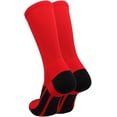 thumbnail image 2 of TCK Elite Performance Solid Color Crew Socks (Scarlet Red, Large), 2 of 5
