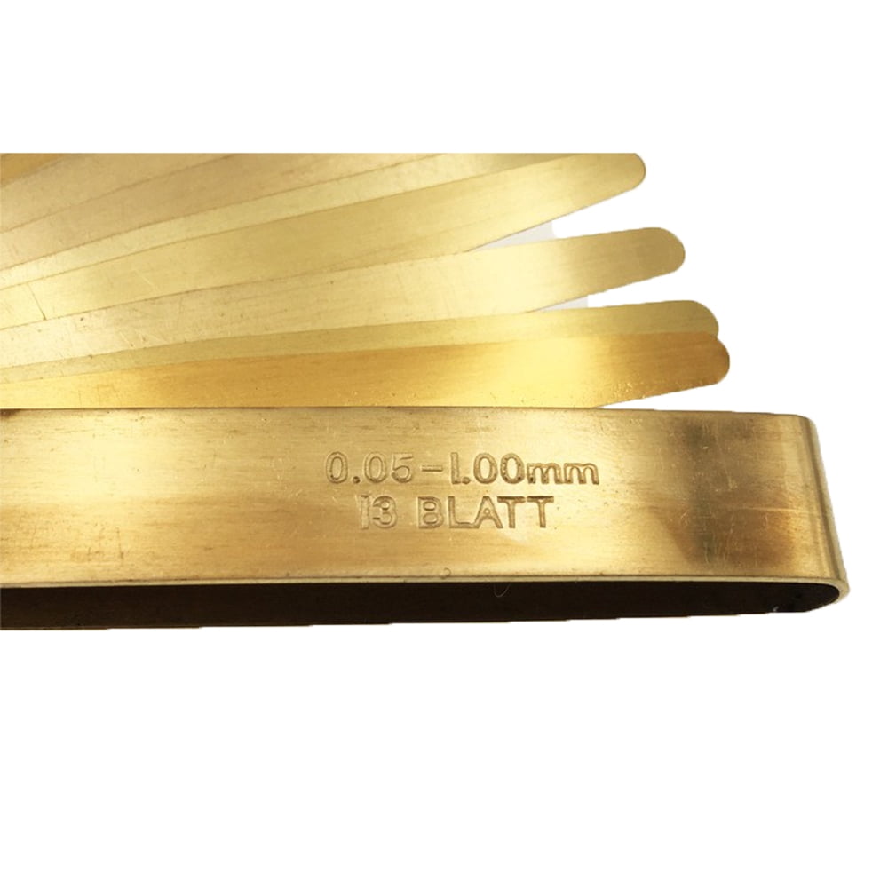 13/20 Blades Metric Thickness Feeler Gauge 0.05-1mm Brass Measuring Tool For Width Gap For Designers Engineers And Mechanics ,Easy to Use