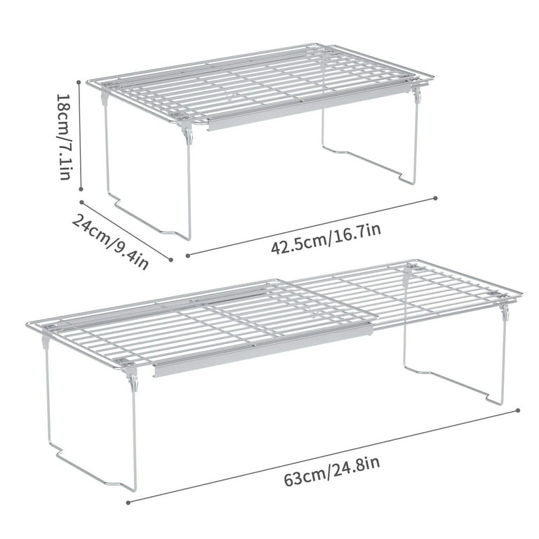HapiRm Stackable Cabinet Shelf Kitchen Cabinet Organizers and