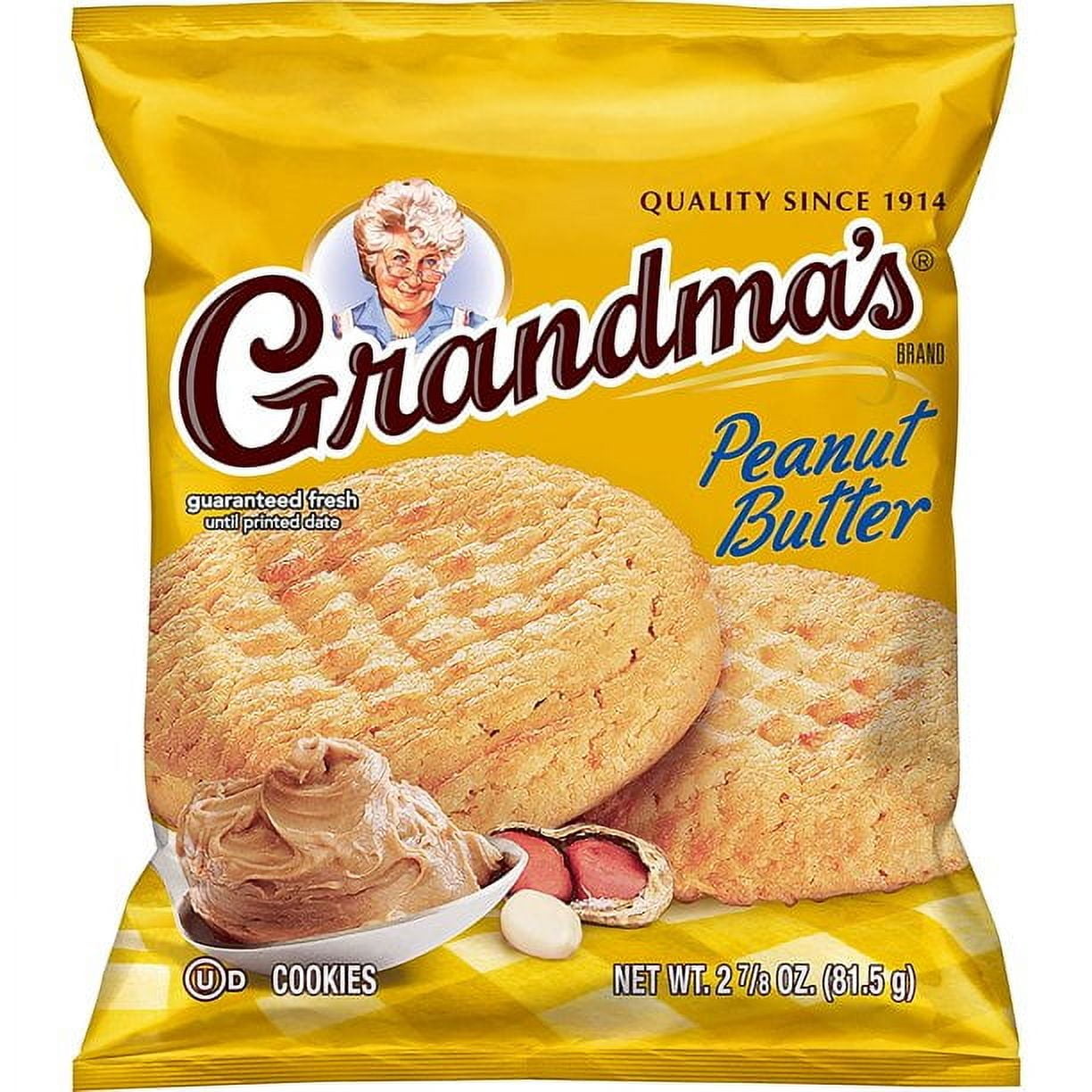 (2 pack) Grandma's Cookies, Peanut Butter, 2.5oz (10 Pack)