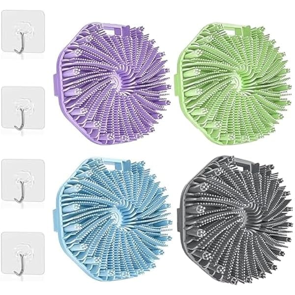 wonima11 Silicone Body Scrubber, New Scrubbies for Body,Premium Soft Silicone Body Scrubber Shower Bath Brush,Scrubbies The Sud Bud,for All Skin Types (Medium, Count, 4)
