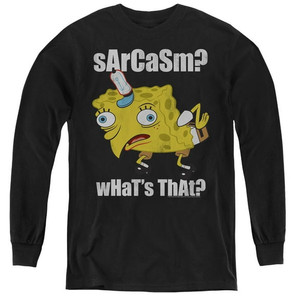 Spongebob Sarcasm Meme Youth Long Sleeve T shirt