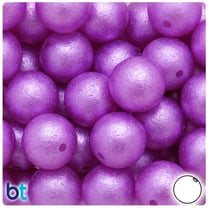 BeadTin Purple Textured Pearl 20mm Round Plastic Beads (10pcs)