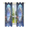 thumbnail image 7 of Yayeee Window Curtains Light Filtering 63"x52" Grommet Panel Pair Home Living Room Decor, Beautiful Floral Moon, 7 of 7