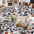 thumbnail image 5 of 6'x9' Area Rugs, Navy Blue Burnt Orange Indoor Outdoor Area Rug for Living Room Bedroom, Abstract Palm Leaf Botanical Washable Bathroom Rugs Kitchen Floor Carpet Mats Home Decor Aesthetic, 5 of 8