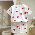 thumbnail image 5 of Lumosvexa Girls Sleepwear Outfits Cotton Crew Neck T-Shirt and Shorts Kids Casual Summer Home Sets 2 Piece White Size 2, 5 of 5