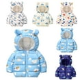 thumbnail image 2 of YTDSCS Boys Girls Winter down Cotton Coats for Kids Baby Light Puffer Padded Jacket Ear Hooded Toddler Fall Warm Outerwear for 1-7 Years Old, 2 of 9