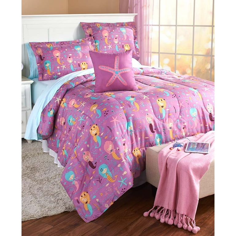 Mermaid and top unicorn bedding