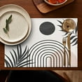 thumbnail image 5 of Brown Boho Geometric and Plant Pattern Summer Placemats Table Placemats Set Of 4-Linen Kitchen Washable Placemats Table Mats 11.8"x17.7"Non-Slip Heat Resistant, 5 of 6