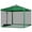 Green, variant on Outsunny Offset Patio Umbrella w/ Net, Cantilever Patio Umbrella, Beige