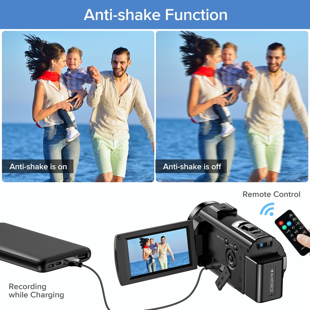 Video Camera Camcorder YouTube Vlogging Camera With 32G SD Card FHD 1080P 30FPS 24MP 16X Digital Zoom 3" LCD 270 Degrees Rotatable Screen with Microphone,2 Batteries