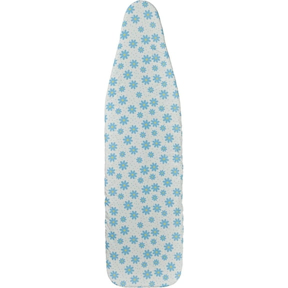 Deluxe Ironing Board Replacement Pad and Cover, Blue Floral Pattern