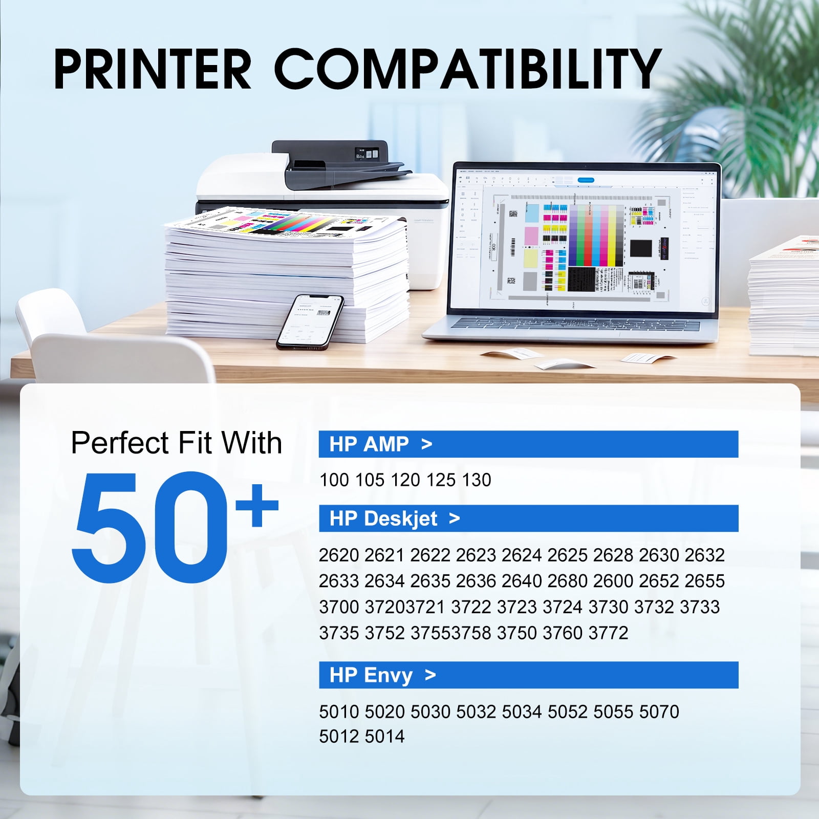 65 Ink Cartridges Compatible for HP 65 Ink Cartridge for HP Ink 65 for DeskJet 3755 3772 Envy 5055 5052 (Black, Tri-Color)