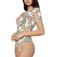 thumbnail image 2 of Naloa Cute Rabbit Floral Women's Short-Sleeved Onesie, One-Piece Swimsuit for Parties, dates, clubs - X-Large, 2 of 9